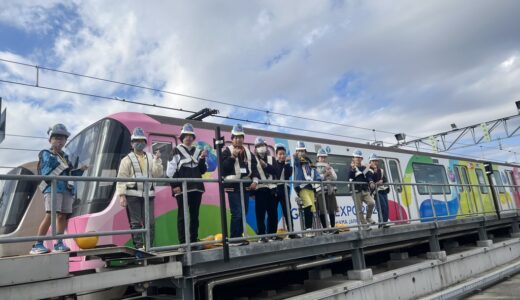 川和車両基地でラッピングトレインを取材